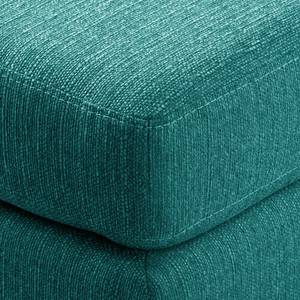 Ecksofa Croom Webstoff - Webstoff Polia: Petrol - Longchair davorstehend rechts - Ohne Hocker