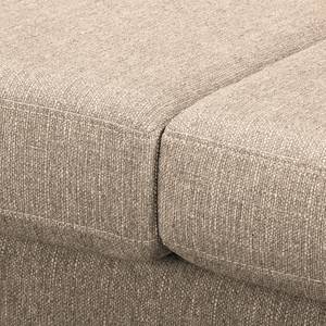 Ecksofa Croom Webstoff - Webstoff Polia: Cappuccino - Longchair davorstehend rechts - Ohne Hocker