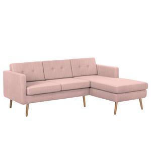 Ecksofa Croom Webstoff Polia: Mauve - Longchair davorstehend rechts - Ohne Hocker