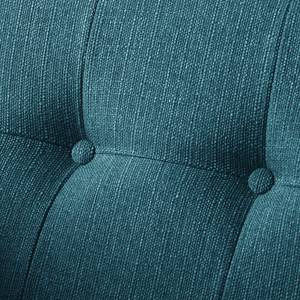 Ecksofa Croom Webstoff Polia: Jeansblau - Longchair davorstehend rechts - Ohne Hocker