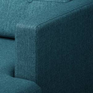 Ecksofa Croom Webstoff - Webstoff Polia: Jeansblau - Longchair davorstehend rechts - Ohne Hocker