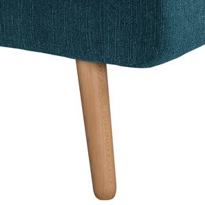 Ecksofa Croom Webstoff - Webstoff Polia: Jeansblau - Longchair davorstehend rechts - Ohne Hocker