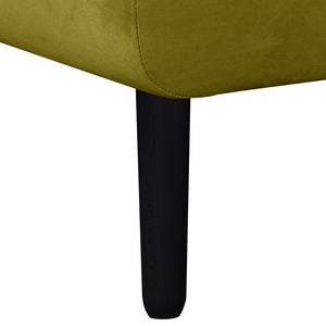Canapé d’angle Croom Velours - Velours Krysia: Jaune olive - Méridienne courte à gauche (vue de face) - Sans repose-pieds