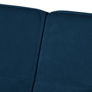 Hoekbank Croom fluweel - Velours Krysia: Donkerblauw - Longchair vooraanzicht links - Zonder hocker