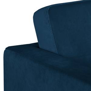 Hoekbank Croom fluweel - Velours Krysia: Donkerblauw - Longchair vooraanzicht links - Zonder hocker