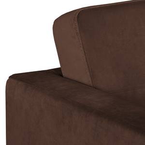 Canapé d’angle Croom Velours - Velours Krysia: Marron - Méridienne courte à gauche (vue de face) - Sans repose-pieds