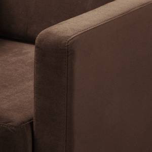 Ecksofa Croom Samt Krysia: Braun - Longchair davorstehend links - Ohne Hocker