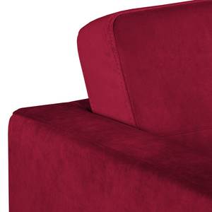 Hoekbank Croom fluweel - Velours Krysia: Bordeaux - Longchair vooraanzicht links - Zonder hocker