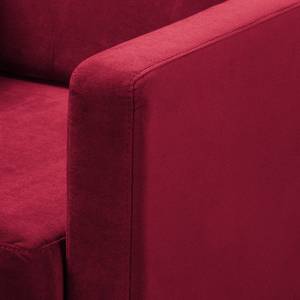 Hoekbank Croom fluweel - Velours Krysia: Bordeaux - Longchair vooraanzicht links - Zonder hocker