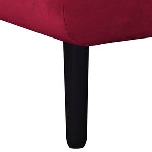 Hoekbank Croom fluweel - Velours Krysia: Bordeaux - Longchair vooraanzicht links - Zonder hocker