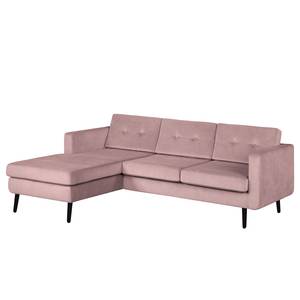 Ecksofa Croom Samt Krysia: Mauve - Longchair davorstehend links - Ohne Hocker