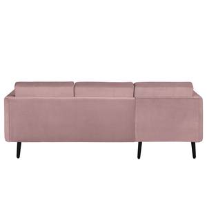 Hoekbank Croom fluweel - Velours Krysia: Mauve - Longchair vooraanzicht links - Zonder hocker