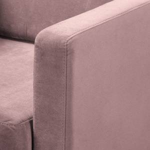 Hoekbank Croom fluweel - Velours Krysia: Mauve - Longchair vooraanzicht links - Zonder hocker