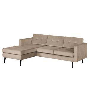 Ecksofa Croom Samt Parmis: Cappuccino - Longchair davorstehend links - Ohne Hocker