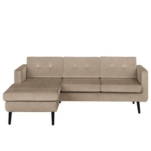 Ecksofa Croom Samt Parmis: Cappuccino - Longchair davorstehend links - Ohne Hocker