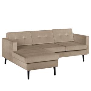 Ecksofa Croom Samt Parmis: Cappuccino - Longchair davorstehend links - Ohne Hocker