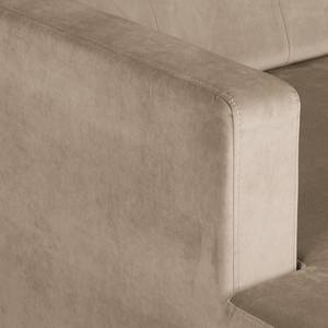 Canapé d’angle Croom Velours - Velours Parmis: Cappuccino - Méridienne courte à gauche (vue de face) - Sans repose-pieds