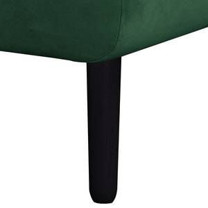 Canapé d’angle Croom Velours - Velours Krysia: Vert foncé - Méridienne courte à droite (vue de face) - Sans repose-pieds