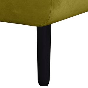 Canapé d’angle Croom Velours - Velours Krysia: Jaune olive - Méridienne courte à droite (vue de face) - Sans repose-pieds