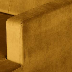 Canapé d’angle Croom Velours - Velours Krysia: Ocre - Méridienne courte à droite (vue de face) - Sans repose-pieds