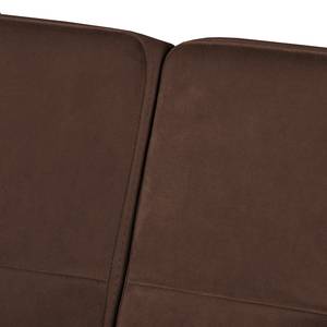 Canapé d’angle Croom Velours - Velours Krysia: Marron - Méridienne courte à droite (vue de face) - Sans repose-pieds