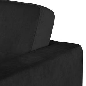 Canapé d’angle Croom Velours - Velours Krysia: Anthracite - Méridienne courte à droite (vue de face) - Sans repose-pieds