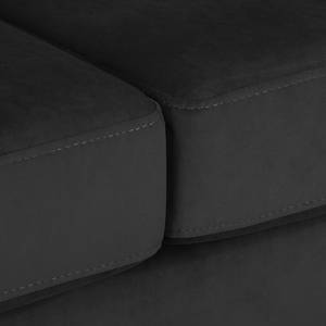 Canapé d’angle Croom Velours - Velours Krysia: Anthracite - Méridienne courte à droite (vue de face) - Sans repose-pieds