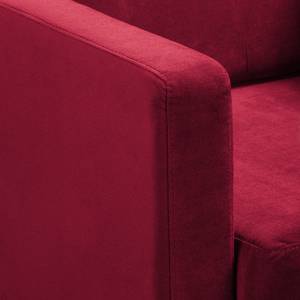 Canapé d’angle Croom Velours - Velours Krysia: Bordeaux - Méridienne courte à droite (vue de face) - Sans repose-pieds