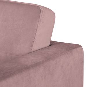 Hoekbank Croom fluweel - Velours Krysia: Mauve - Longchair vooraanzicht rechts - Zonder hocker