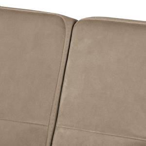 Hoekbank Croom fluweel - Velours Parmis: Cappuccino - Longchair vooraanzicht rechts - Zonder hocker