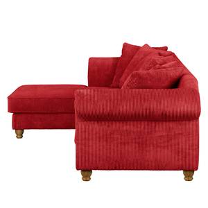 Ecksofa Colares Cord Rot - Longchair davorstehend links