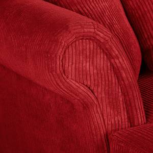 Canapé d'angle Colares Velours côtelé - Rouge - Méridienne courte à gauche (vue de face)