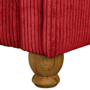 Hoekbank Colares ribfluweel - Rood - Longchair vooraanzicht links