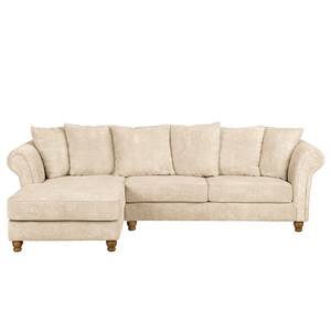 Ecksofa Colares Cord Creme - Longchair davorstehend links