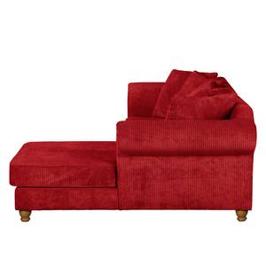 Ecksofa Colares Cord Rot - Longchair davorstehend rechts