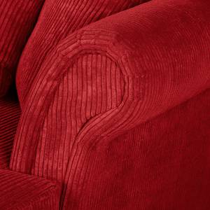 Hoekbank Colares ribfluweel - Rood - Longchair vooraanzicht rechts