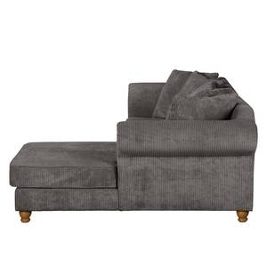 Ecksofa Colares Cord Grau - Longchair davorstehend rechts