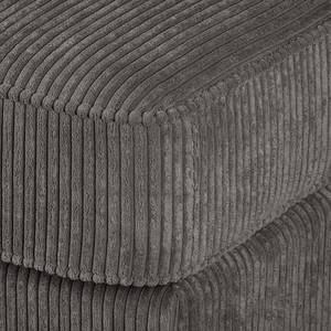 Canapé d'angle Colares Velours côtelé - Gris - Méridienne courte à droite (vue de face)