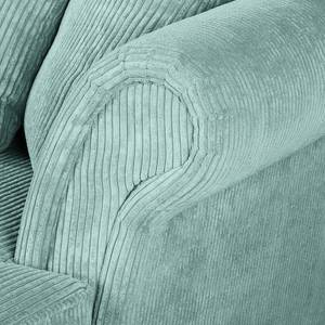 Canapé d'angle Colares Velours côtelé - Bleu layette - Méridienne courte à droite (vue de face)