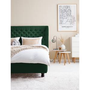 Gestoffeerd bed Monroe fluweel Antiek groen - 180 x 200cm
