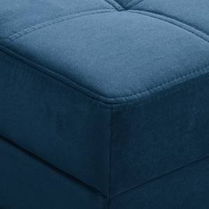 Canapé d'angle Elnora Velours - Bleu pétrole - Méridienne longue à gauche (vue de face) - Sans repose-pieds