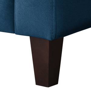 Canapé d'angle Elnora Velours - Bleu pétrole - Méridienne longue à gauche (vue de face) - Sans repose-pieds