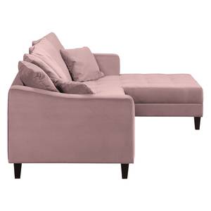 Ecksofa Elnora Samt - Mauve - Ottomane davorstehend rechts - Ohne Hocker