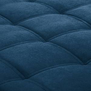 Canapé d'angle Elnora Velours - Bleu pétrole - Méridienne longue à gauche (vue de face) - Avec repose-pieds