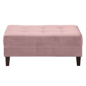 Ecksofa Elnora Samt - Mauve - Ottomane davorstehend rechts - Mit Hocker