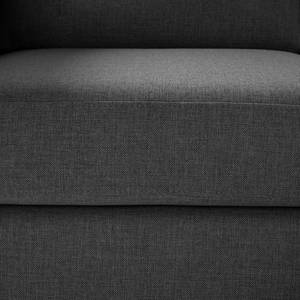 Ecksofa MAISON 2-Sitzer mit Longchair Webstoff - Webstoff Inas: Dunkelgrau - Longchair davorstehend links