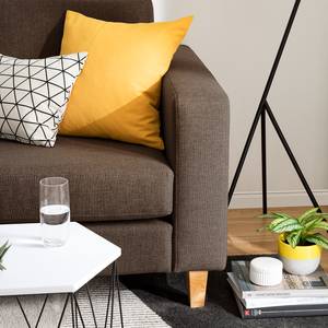 Ecksofa MAISON 2-Sitzer mit Longchair Webstoff - Webstoff Inas: Braun - Longchair davorstehend links