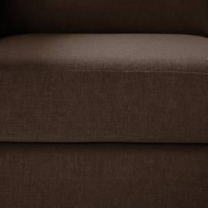 Ecksofa MAISON 2-Sitzer mit Longchair Webstoff - Webstoff Inas: Braun - Longchair davorstehend links