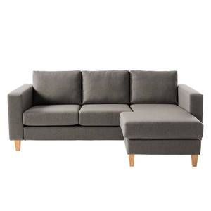 Ecksofa MAISON 2-Sitzer mit Longchair Webstoff - Webstoff Inas: Cubanit - Longchair davorstehend rechts