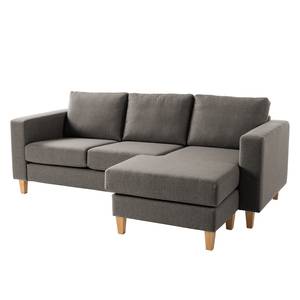 Ecksofa MAISON 2-Sitzer mit Longchair Webstoff - Webstoff Inas: Cubanit - Longchair davorstehend rechts